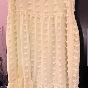 Lime/Yellow Swiss Dot Ruffle Dress